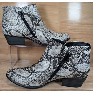 Portland Boot Company Trisha Side Zip Snake Print Booties Women’s 7.5M